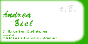 andrea biel business card